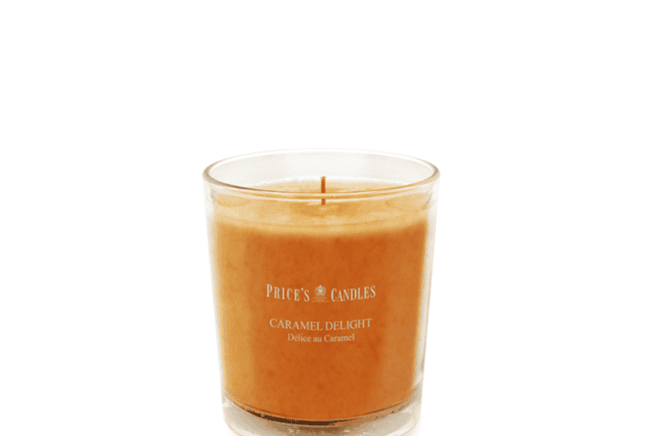 Caramel Delight bicchiere Price's Candles Vivaio Segantini Green Passion Profumeria ambiente