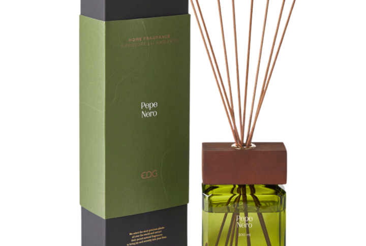 EDG Profumatore a bastoncini Tappo in Legno Pepe Nero 300 ml